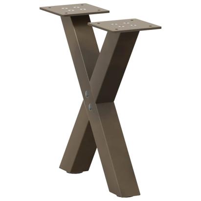 Picioare pentru măsuță de cafea în formă de X, 2 buc., oțel natural, 30x(30-31) cm GartenMobel Dekor