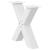Picioare pentru măsuță de cafea în formă de X, 2 buc., alb, 50x(42-43) cm, oțel GartenMobel Dekor