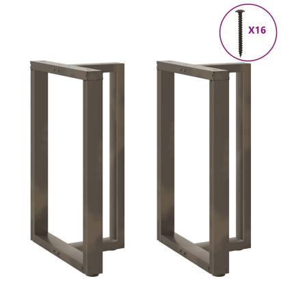 Picioare de masă de bar în formă de T, 2 buc., negru, 60x35x(90-91) cm, oțel GartenMobel Dekor