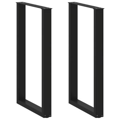 Picioare de masă de bar în formă de U, 2 buc., negru, 60 x (100-101) cm, oțel GartenMobel Dekor