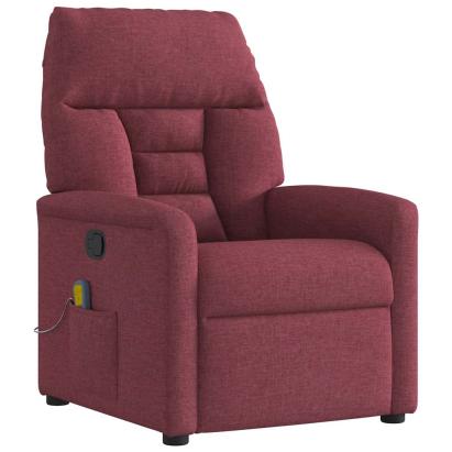 Fotoliu de masaj rabatabil, roșu vin, material textil GartenMobel Dekor