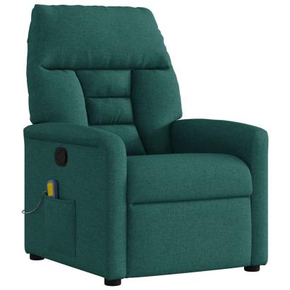 Fotoliu de masaj rabatabil, verde închis, material textil GartenMobel Dekor