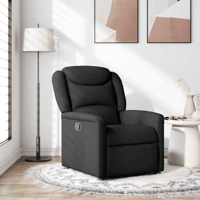 Fotoliu rabatabil, negru, material textil GartenMobel Dekor
