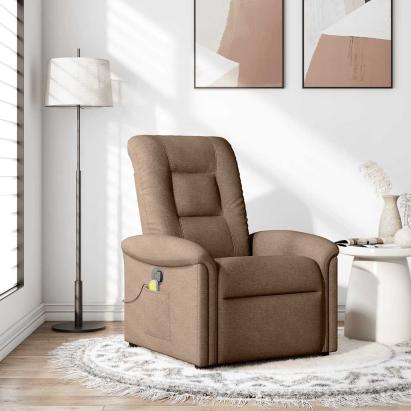Fotoliu de masaj rabatabil, maro, material textil GartenMobel Dekor