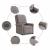 Fotoliu rabatabil, gri taupe, material textil GartenMobel Dekor