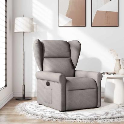 Fotoliu rabatabil, gri taupe, material textil GartenMobel Dekor