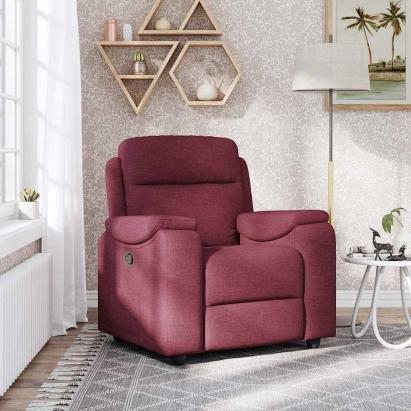 Fotoliu rabatabil, roșu vin, material textil GartenMobel Dekor