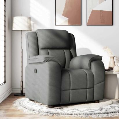 Fotoliu rabatabil, gri închis, material textil GartenMobel Dekor