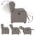 Fotoliu rabatabil, gri taupe, material textil GartenMobel Dekor