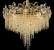 Candelabru din cristal Blossom Nobile, 5xE14, 40 cm, auriu lucios