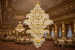 Candelabru din cristal Palace Grande, auriu lucios, 150 cm, reglabil