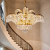 Candelabru din cristal PALACE, auriu lucios, D80 cm, înălțime reglabilă