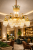 Candelabru din Cristal Auriu Lucios 10xE14, D75 cm, Inaltime Reglabila