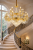 Candelabru din cristal cu 19xE14, D95 cm, auriu lucios, inaltime reglabila
