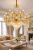 Candelabru din cristal cu 19xE14, D95 cm, auriu lucios, inaltime reglabila