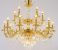 Candelabru din cristal cu 19xE14, D95 cm, auriu lucios, inaltime reglabila