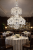 Candelabru din cristal argintiu 55xE14, 145 cm, înălțime reglabilă