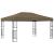 Pavilion cu șiruri de lumini LED, gri taupe, 3x4 m, țesătură GartenMobel Dekor