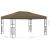Pavilion cu șiruri de lumini LED, gri taupe, 3x4 m, țesătură GartenMobel Dekor