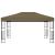 Pavilion cu șiruri de lumini LED, gri taupe, 3x4 m, țesătură GartenMobel Dekor