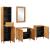 Set de mobilier pentru baie cu sertar 4 pcs Maro Lemn compozit GartenMobel Dekor