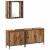 Set de mobilier pentru baie cu raft 3 pcs Maro Lemn compozit GartenMobel Dekor