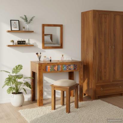 Masă de Machiaj Maro 90 x 45 x 75 cm Lemn Solid de Acacia GartenMobel Dekor