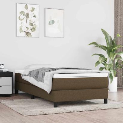 Saltea cu arcuri buzunar de copii fermitate medie maro închis 80x160 cm textil GartenMobel Dekor