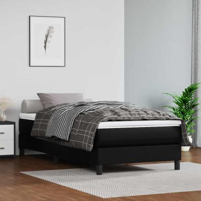 Saltea cu arcuri buzunar copii fermitate medie negru 80x160cm piele artificială GartenMobel Dekor