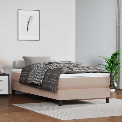 Saltea cu arcuri buzunar copii fermitate medie cappuccino 80x160 cm piele eco. GartenMobel Dekor