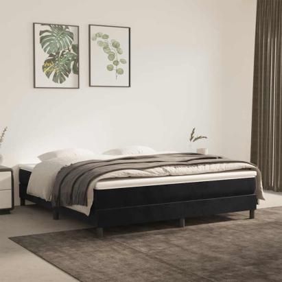Saltea cu arcuri buzunar, fermitate medie, negru, 160x210x20 cm, catifea GartenMobel Dekor