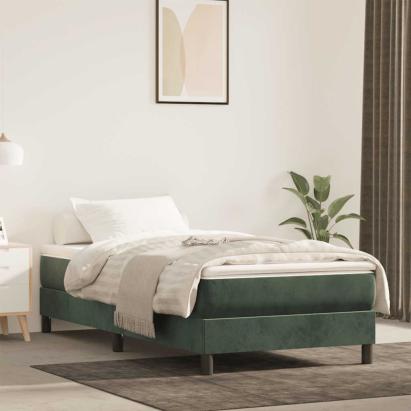 Saltea cu arcuri buzunar, fermitate medie, verde închis, 80x220x20 cm, catifea GartenMobel Dekor