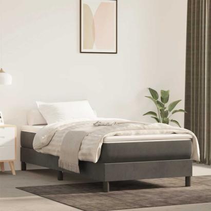 Saltea cu arcuri buzunar, fermitate medie, gri închis, 90x220x20 cm, catifea GartenMobel Dekor