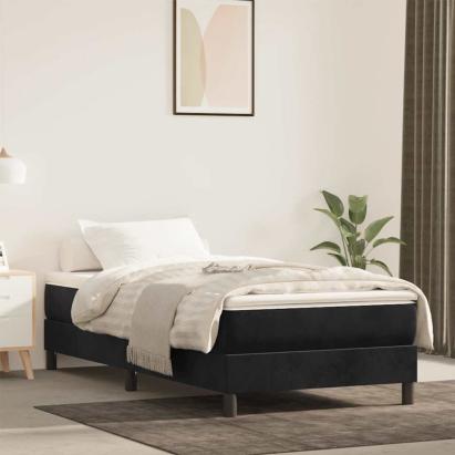 Saltea cu arcuri buzunar, fermitate medie, negru, 100x220x20 cm, catifea GartenMobel Dekor