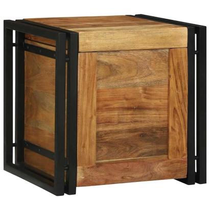Cutie de depozitare 40 x 40 x 40 cm Lemn Solid de Acacia GartenMobel Dekor