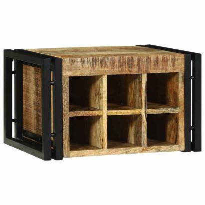 Raft pentru vin 2 pcs 46 x 35 x 27,5 cm Lemn de mango solid GartenMobel Dekor