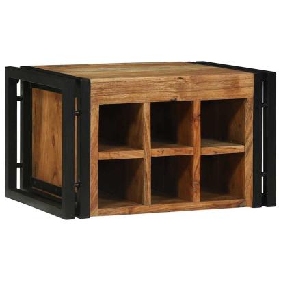 Raft pentru vin 2 pcs 46 x 35 x 27,5 cm Lemn Solid de Acacia GartenMobel Dekor