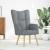 Scaun de relaxare, gri deschis, material textil GartenMobel Dekor