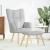 Scaun de relaxare cu taburet din material gri nor GartenMobel Dekor