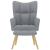 Scaun de relaxare cu taburet, gri deschis, textil GartenMobel Dekor
