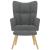 Scaun de relaxare cu taburet, gri deschis, textil GartenMobel Dekor