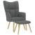Scaun de relaxare cu taburet, gri deschis, textil GartenMobel Dekor