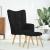 Scaun de relaxare cu taburet, negru, textil GartenMobel Dekor