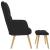 Scaun de relaxare cu taburet, negru, textil GartenMobel Dekor