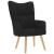 Scaun de relaxare cu taburet, negru, textil GartenMobel Dekor
