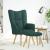 Scaun de relaxare cu taburet, verde închis, textil GartenMobel Dekor