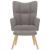 Scaun de relaxare cu taburet, gri taupe, textil GartenMobel Dekor