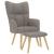Scaun de relaxare cu taburet, gri taupe, textil GartenMobel Dekor
