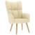 Scaun de relaxare cu taburet, crem, textil GartenMobel Dekor