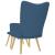 Scaun de relaxare cu taburet, albastru, textil GartenMobel Dekor